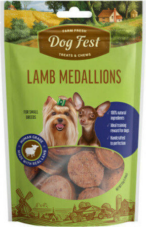 Dog Fest Medallions Dog Treat Small Breeds with Lamb 55gr 73DF203