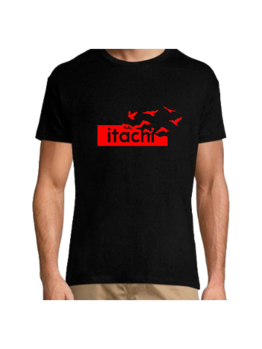 Anime Itachi Logo T-shirt σε Μαύρο χρώμα