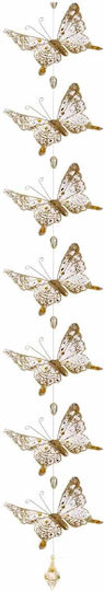 JK Home Decoration Weihnachtliche Girlande Plastik Gold 1Stück Girlande mit Schmetterlingen