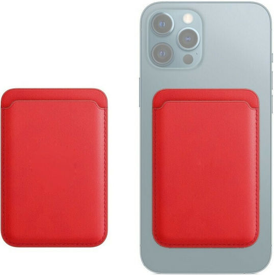 MagSafe Kartenhülle Leder für iPhone 12 / 12 Mini / 12 Pro / 12 Pro Max in Roter Farbe