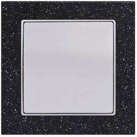 Mutlusan Elitra Plus Corian 11800 Complete Wall Push Button with Frame Black