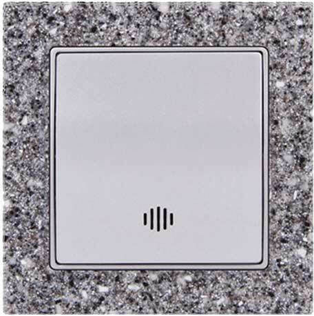 Mutlusan ELitra Plus Corian Complete Wall Push Staircase Button with Frame Gray 10958