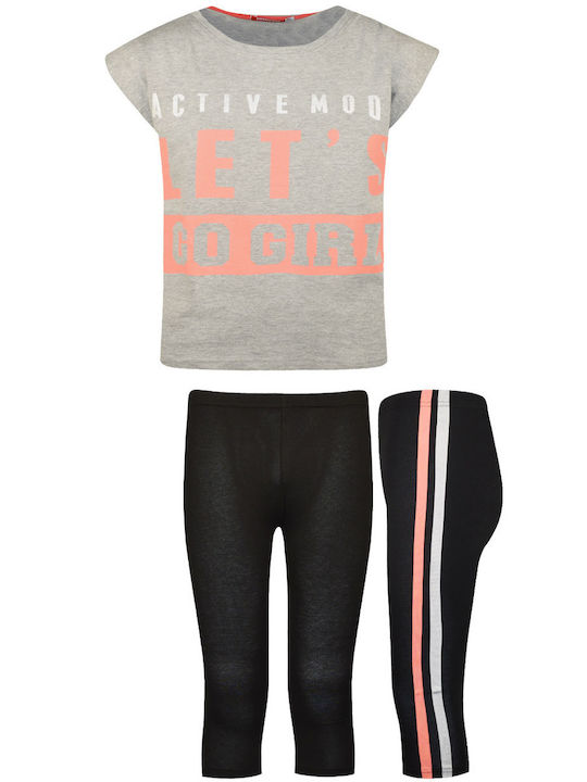 Energiers Kinder Set mit Leggings Sommer 2Stück Gray