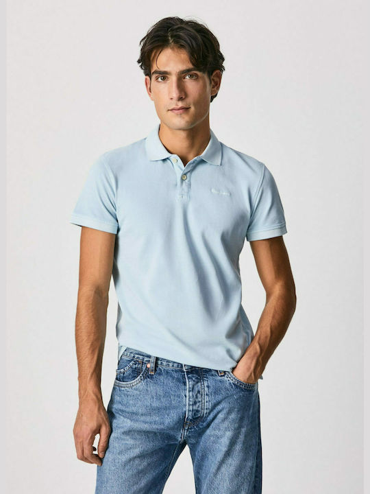 Pepe Jeans Ανδρικό T-shirt Κοντομάνικο Polo Γαλάζιο