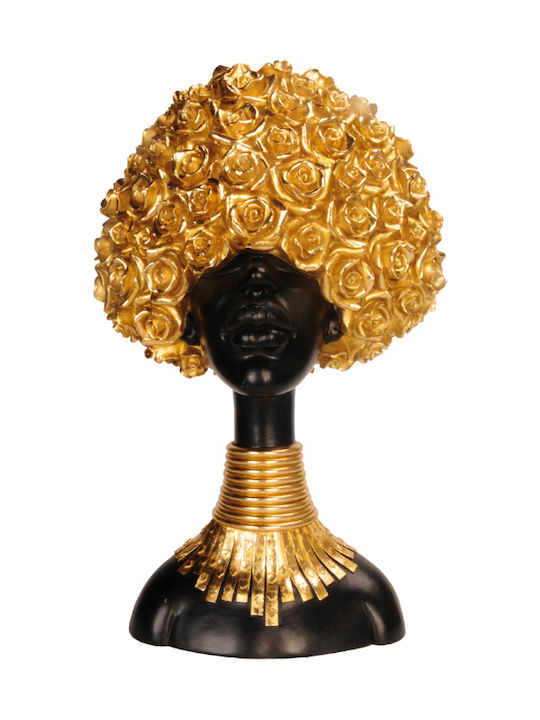 InTheBox Decorative Bust Polyresin Naema in Black / Gold 26.7x15x41cm 1pcs