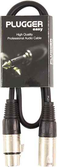 Plugger Cable XLR male - XLR female Μαύρο 0.6m (PLUCABSXF3XM30M60EAS)