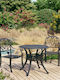 Bistro 3 Pieces Outdoor Dining Room Set Black with Umbrella Holder