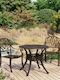 Bistro Outdoor Dining Room Set 3 Pieces Bronze with Umbrella Holder