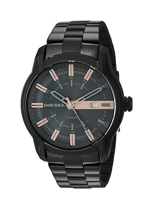 Diesel Watch Battery with Black Metal Bracelet