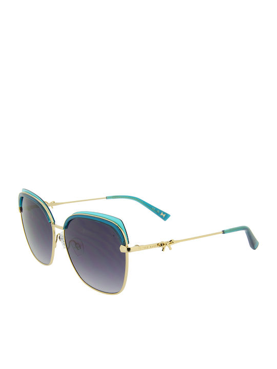 Ted Baker Damen Sonnenbrille mit Grün Metall Gestell und Lila Verlaufsfarbe Linse TB1660 559