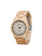 Bewell Momus Watch Battery with Wooden Bracelet Dark Beige