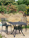 Garden & Outdoor Furniture Sets Dining Room Set 3 Pieces Black with Umbrella Holder