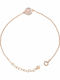 Slevori Women's Bracelet Chain with Cross design made of Silver Gold Plated