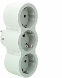 Legrand 3-Outlet T-Shaped Wall Plug with Surge Protection White