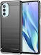 Hurtel Carbon Flexible Umschlag Rückseite Silikon Schwarz (Motorola Moto G51 5G)