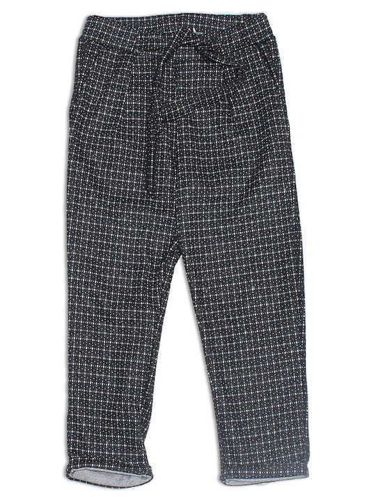 Children's trousers black plaid for girls (10-14 years old)