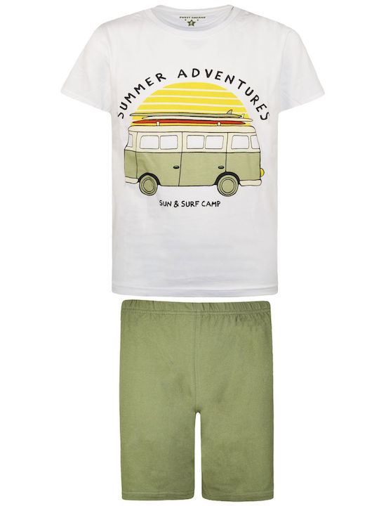 Energiers Kids' Pajamas Summer White Summer Adventures