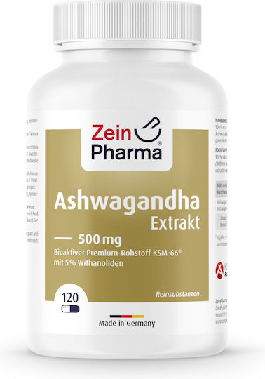 Zein Pharma Ashwagandha Extrakt KSM-66 500mg 120 Kapseln