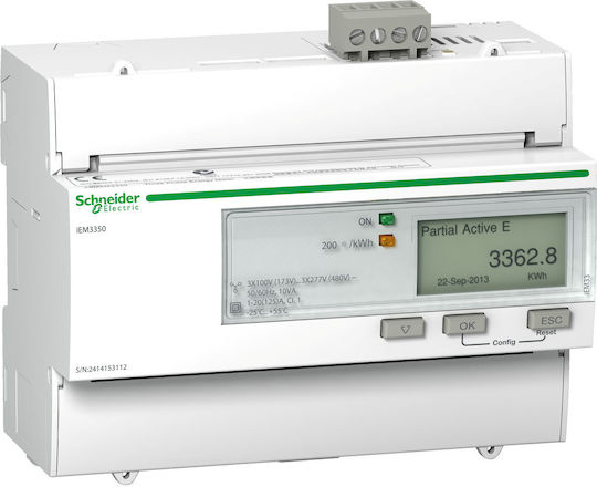 Schneider Electric iEM3350 Digital Energy Analyzer for Electric Panel Rail Single Phase Modbus