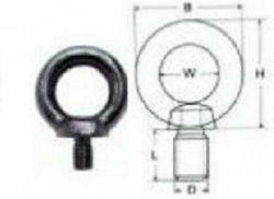 DIN580 Pad Auge des Bootes Männlich mit kurzem Gewinde M16 27mm Edelstahl A4