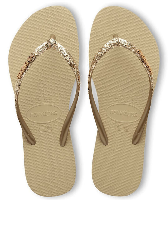 Havaianas Slim Glitter II Women's Flip Flops Gold