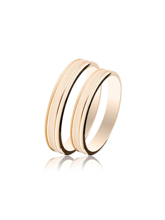 Rose Gold Wedding Ring SL21G Slim MALE FEMALE 9 Karats Ring Size: 41 (Price per piece)