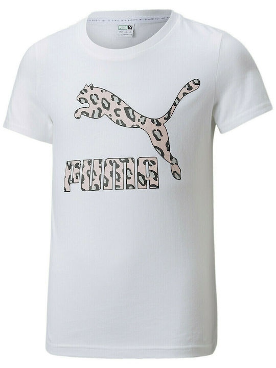 PUMA Tricou pentru copii Alb Classics