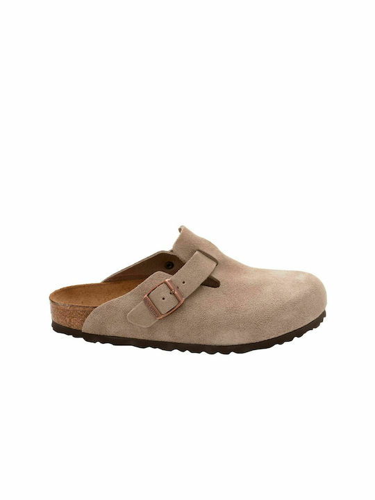 Birkenstock Boston Γυναικείο Σαμπό Καφέ Taupe