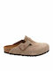 Boston Suede Leather Winter Women's Slippers Brown Narrow Fit