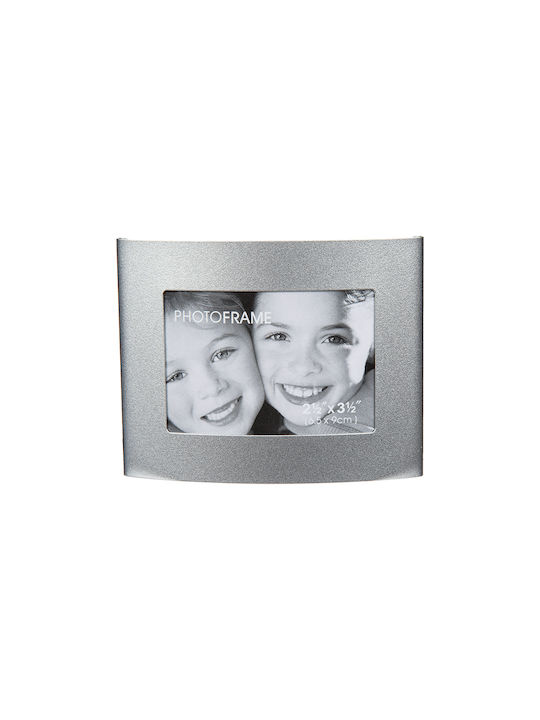 Photo Frame Metallic 9x6cm with Silver Frame Καμπυλωτή 1pcs