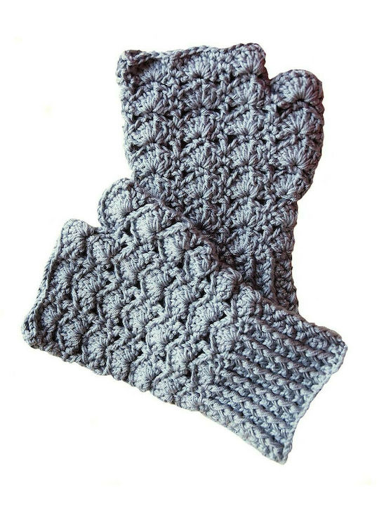 Handmade knitted gloves - Colour Grey - Size Μ