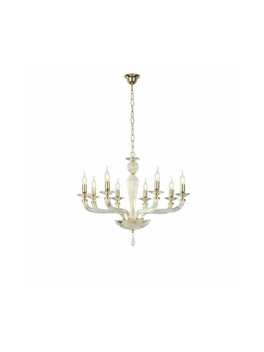 Ondaluce Candelabru 8xE14 Ø82cm cu Lumânări Auriu LP.VILLA/8-ORO