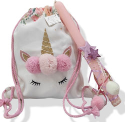 Unicorn Candle Unicorn Round Scented Pink with Shoulder Bag