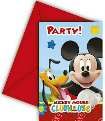 Invitations Mickey 108576 6pcs Party Invitations Playful Mickey 6pcs