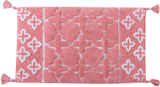 Nef-Nef Homeware Bath Mat Cotton Cross 030770 Pink 50x80cm