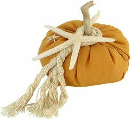 Art et Lumiere Decorative Pumpkin made of Fabric Yellow 12x12cm 1pcs