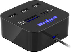 Rebel DM-1020 USB-Hub Mit 3 Anschlüssen (USB-A)