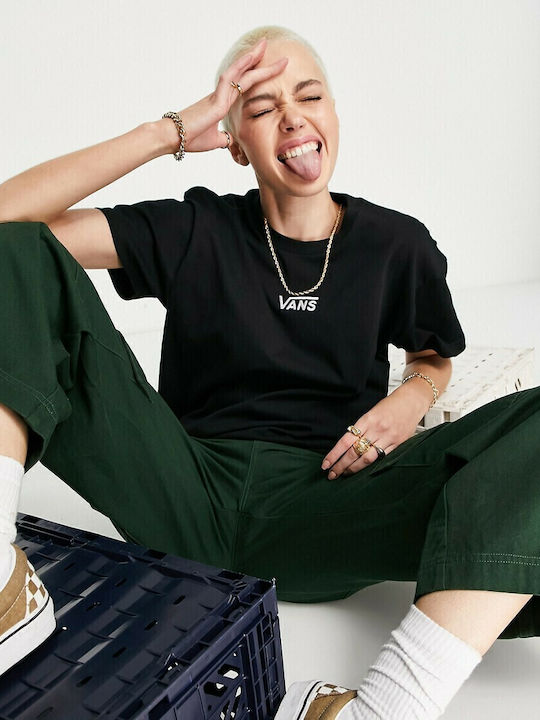 Vans Flying V Γυναικείο Oversized T-shirt Μαύρο
