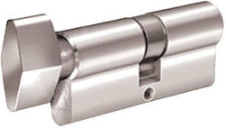 Domus Lock Cylinder 90mm (45-45) with Knob Silver