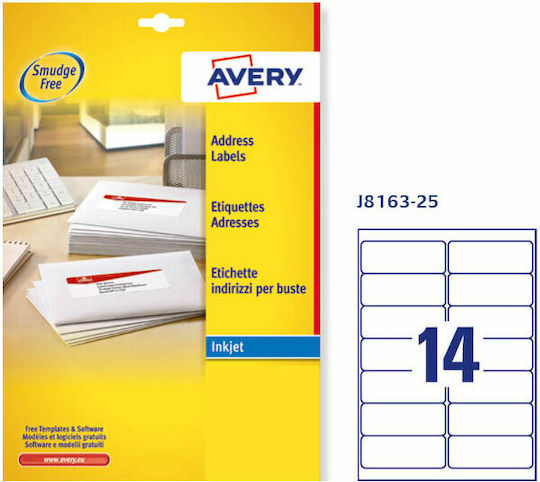Avery 350 Selbstklebende A4-Etiketten 99.1x38.1mm