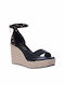 Komis & Komis Women's Leather Ankle Strap Platforms Black