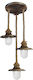 Heronia Aris Pendant Light Three-Light with Rope for Socket E27 Bronze