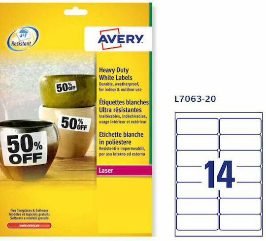 Avery 280 Self-Adhesive Rectangular A4 Labels 99.1x38.1mm
