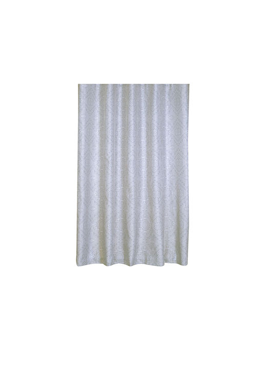 Nef-Nef Clover Κουρτίνα Μπάνιου Υφασμάτινη με Τρουκς 180x180 cm Grey