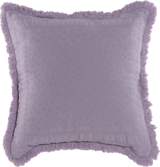 Nef-Nef Homeware Μαξιλάρι Καναπέ Fiorella από 100% Βαμβάκι Lilac 50x50εκ.