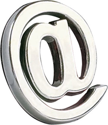Carner Car Letter Stickers ''@'' 2.7 x 2.5cm in Silver Color 1pcs