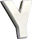 Carner Car Letter Stickers ''Y'' 2.7 x 2.5cm in Silver Color 1pcs