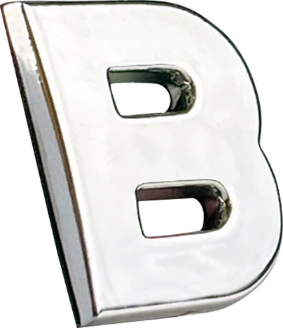 Carner Litere Autocolante Auto ''B'' 2.7 x 2.5cm în Culoarea Argintiu 1buc