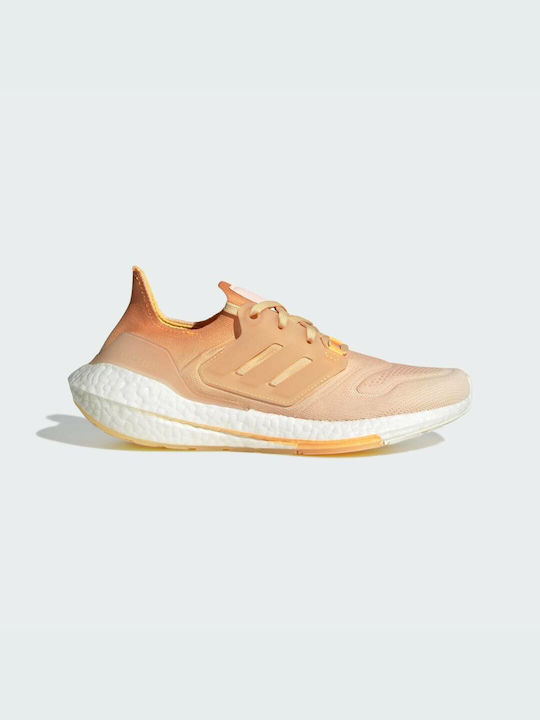 Adidas Ultraboost 22 Γυναικεία Αθλητικά Παπούτσια Running Ecru Tint / Pulse Amber / Flash Orange