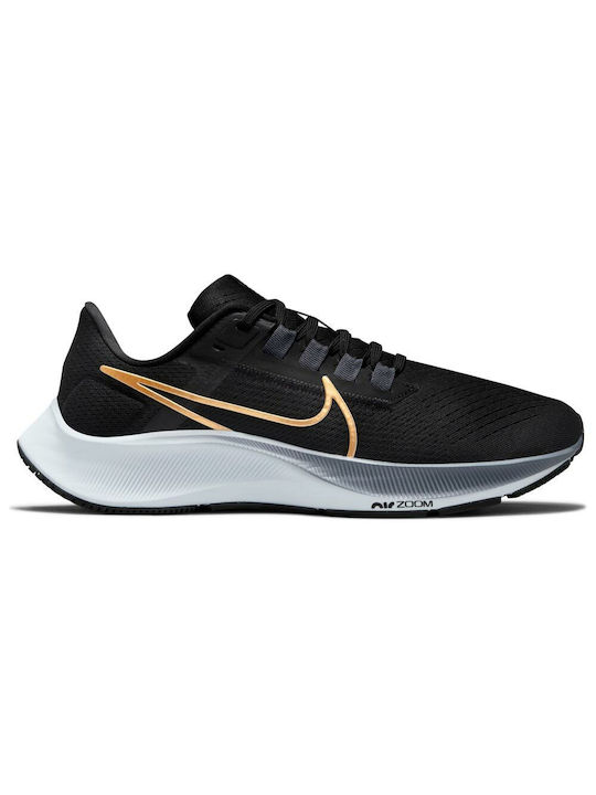 Nike Air Zoom Pegasus 38 Γυναικεία Αθλητικά Παπούτσια Running Black / Mtlc Gold Coin / Thunder Blue